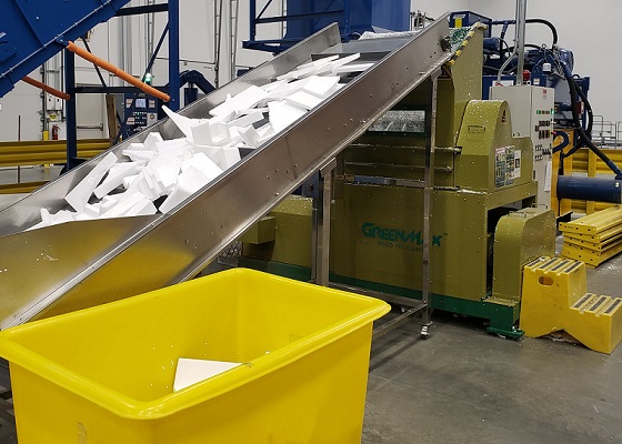 GREENMAX densifier can be used to recycle polystyrene foam beads